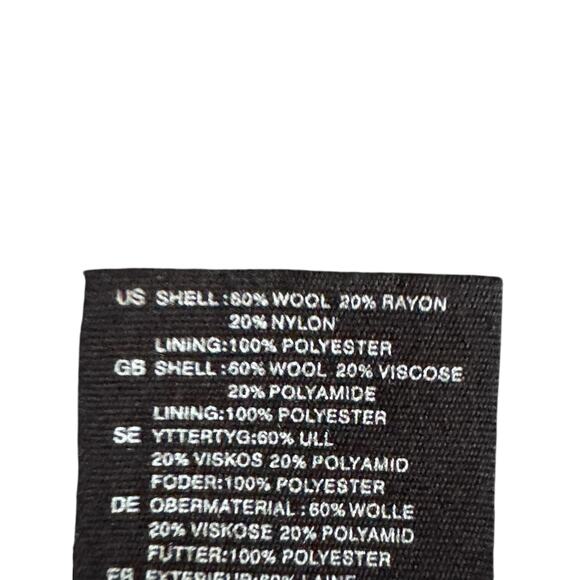 H&M Women’s Wool Blend Double Breasted Peacoat Jacket Black – Size 8 (EUR 38) - Picture 6 of 7